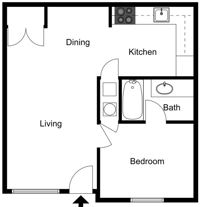 1B1B - Madison - 550 Sq Ft - 2D.jpg - Bluffs at Epps Bridge
