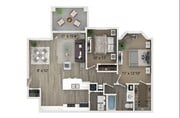B2 2 bedroom 1 bathroom 1014 square feet