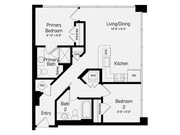 B1 | 2 bed 2 bath | 877 Sq. Ft.