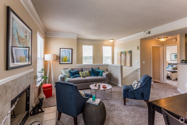 Living Room with Fireplace | Apartments in Memphis TN | Waterford Place Apartments