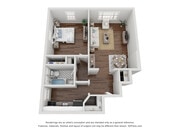 One bedroom - 704 square feet