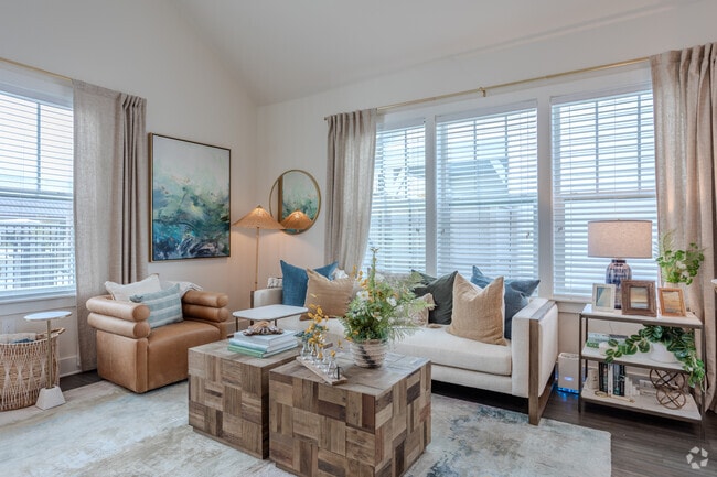 2BR, 2BA - 1088SF Birch - Living Area - The Cottages at Riverlights