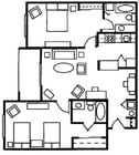 2 habitaciones, 2 baños
