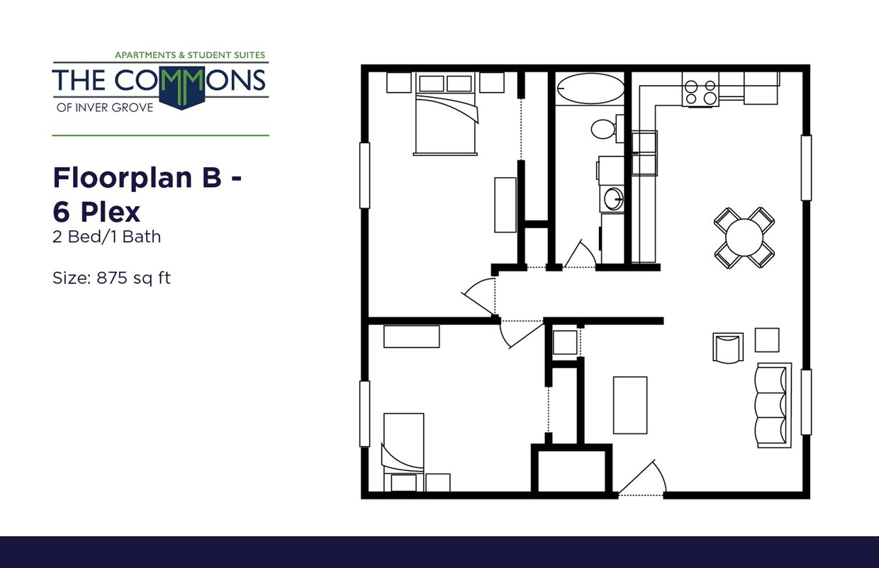 Floor Plan - 2BR/1BA
