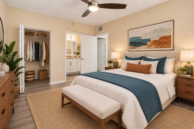 Step into comfort and style in this beautifully designed bedroom at Ibis Reserve. With modern finishes and cozy accents, this space is perfect for relaxation. Explore the lifestyle waiting for you. Schedule your tour today!