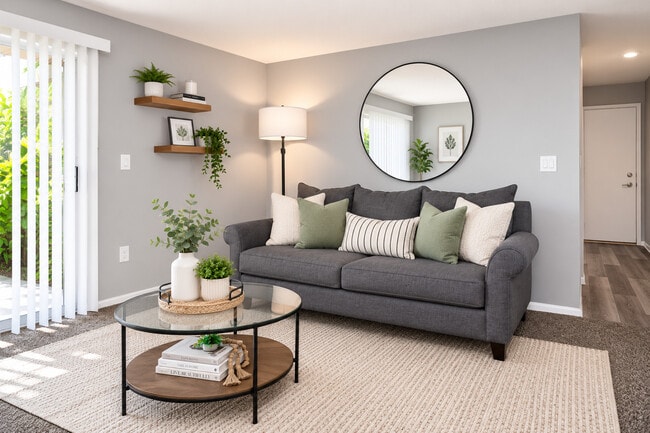 Modern living room with natural light