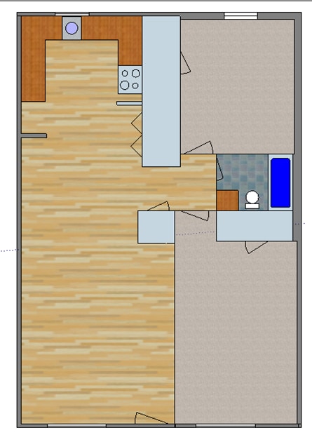 Floor Plan B - 122 South Debardeleben Street Unit A