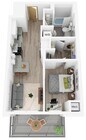 Plano H2 | 1 dormitorio, 1 baño
