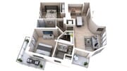 Two Bedroom Two Bath (1,163)