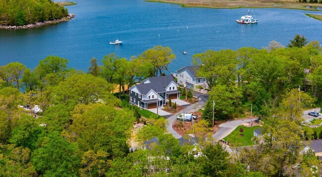 Aerial Photo and Front Elevation - Luxury Waterfront Townhouse