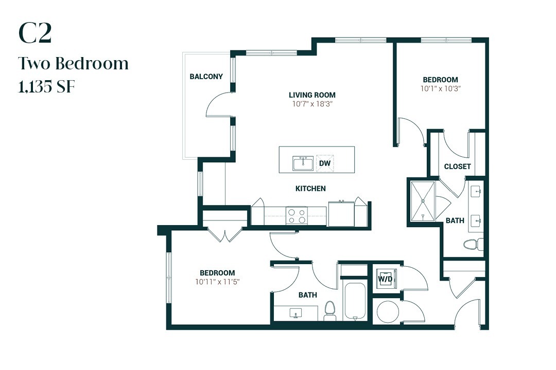 Floor Plan - Two Bedroom C2
