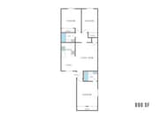 3 Bedroom, 2 Bath, 890 SF
