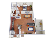 A280 Floorplan: 1 Bedroom, 1 Bathroom