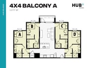 4x4 Balcony A