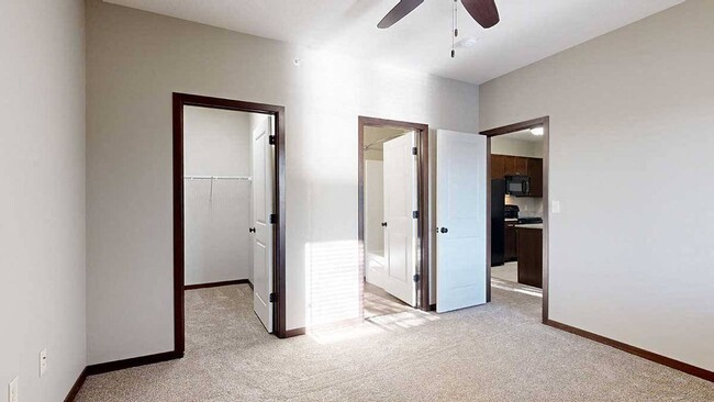 Our Fir Villa features a large walk-in closet and en suite bathroom in the bedroom.
