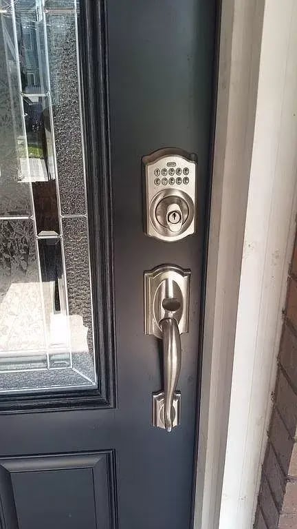 The front door has keypad locks. You don't have to worry about losing your keys. - 446 W 7th St Apartment Unit 1st Floor
