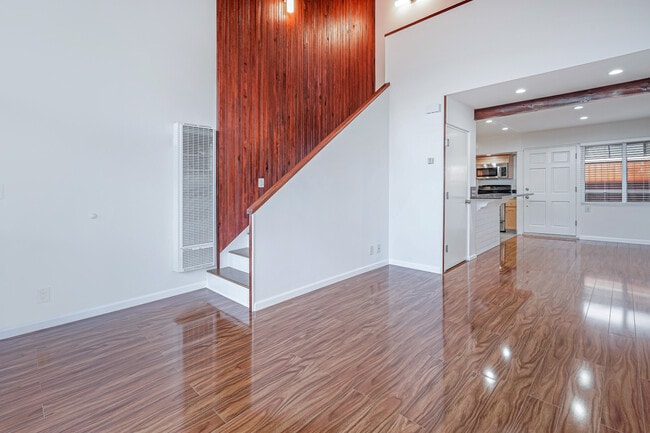 Living Room, Stairs to Bedroom, Kitchen - 275 S Church Ln Unit 275