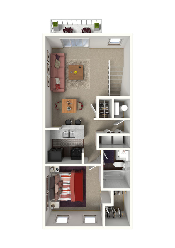 Plano del piso de San Diego: 1 x 1.720 pies cuadrados - San Diego