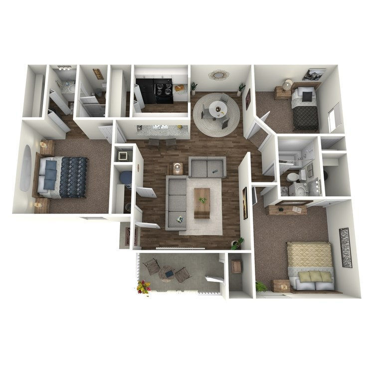 Floor Plan - 3 Bedroom 2 Bath
