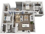Floor plans are artist’s rendering. All dimensions are approximate. Actual product and specifications may vary in dimension or detail. Not all features are available in every apartment. Prices and availability are subject to change.