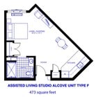 Studio Alcove Unit Type F