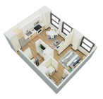 1 Bedroom, 1 Bath- D
