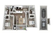 Floor Plan 2F | Seasons at Mount Pleasant | Apartments in Mount Pleasant, WI