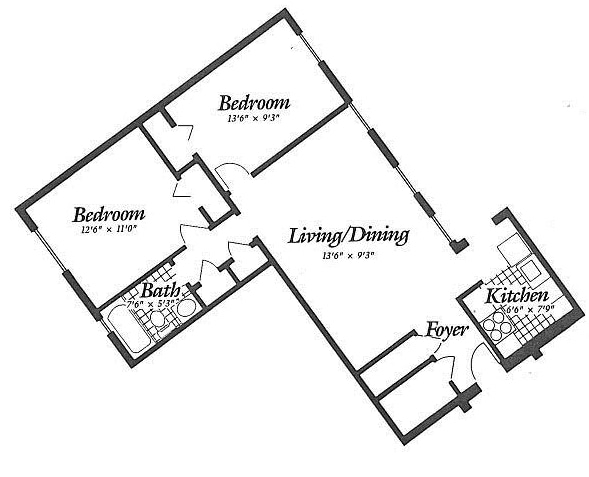 2BR/1BA - 2 Bdr Med