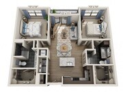 Floor plans are artist’s rendering. All dimensions are approximate. Actual product and specifications may vary in dimension or detail. Not all features are available in every apartment. Prices and availability are subject to change.