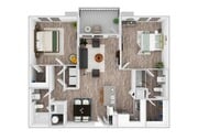 2 Bedroom | 2 Bath | 1159 SF