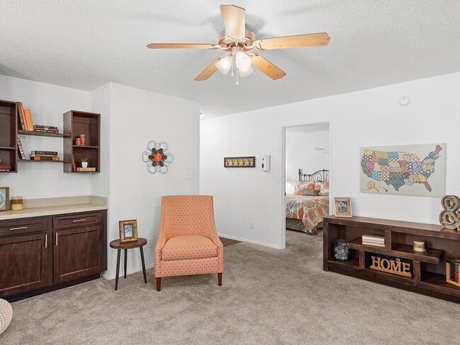 Living Room with Built in Bookcases