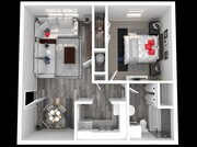 Explore this contemporary and efficient living space perfect for singles or couples.