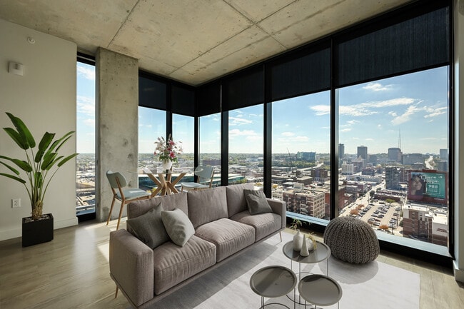 The living room of The Lincoln at Three Light Luxury Apartments - Three Light Luxury Apartments