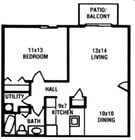 1BR/1BA