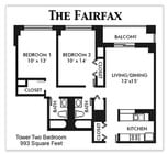 Fairfax | 2 Bed 2 Bath | 993 sqft