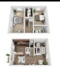 2 Bedroom 1 bath- Colonial