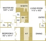 2BR/2BA