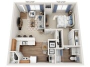 Floor plans are artist’s rendering. All dimensions are approximate. Actual product and specifications may vary in dimension or detail. Not all features are available in every apartment. Prices and availability are subject to change.