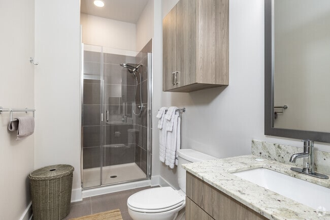 2BR, 2BA - 970SF - Harrison - Primary Bathroom - Opus Select