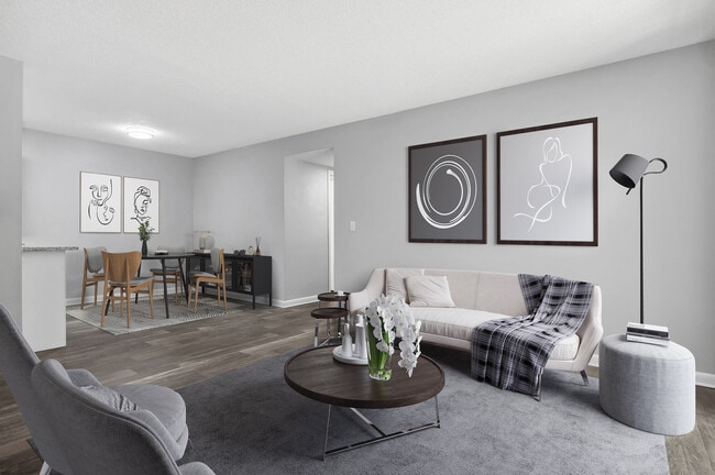 2BR, 2BA - 856SF - Victoria - Living Room - Stoney Trace Apartments