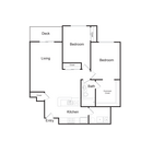 Two Bedroom, One Bathroom (1030 sq ft)