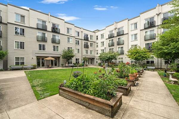 Outside garden at Heights at Columbia Knoll