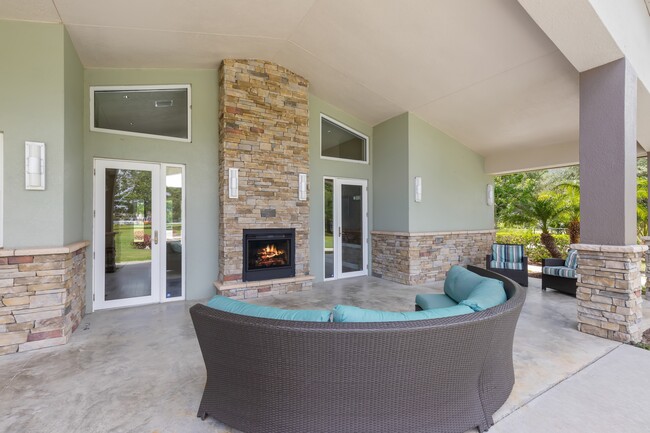 Fireplace and Seating at Clubhouse