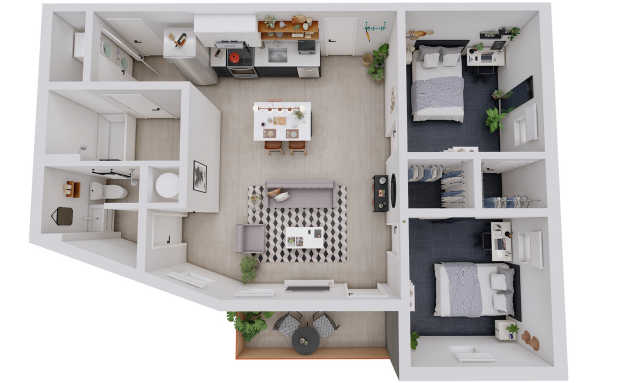 Floor Plan - 2 Bed 2 Bath