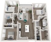 Three Bedroom Two Bath Floor Plan