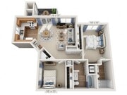 Floor plans are artist’s rendering. All dimensions are approximate. Actual product and specifications may vary in dimension or detail. Not all features are available in every apartment. Prices and availability are subject to change.
