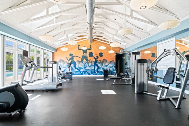 Huge fitness center at Rosemont Square in Randolph, MA
