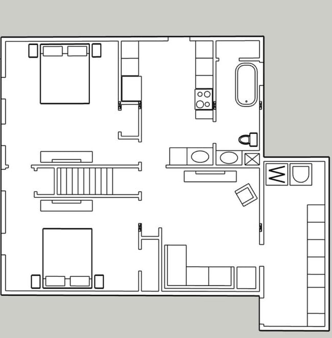 Floorplan Furnished - 9 W Center St Unit 2