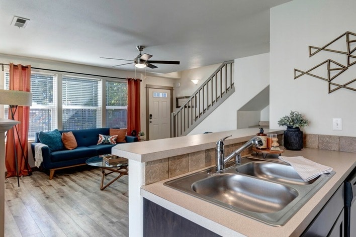 Contemporary Kitchen with Patio Access