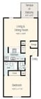 1BR/1.5BA
